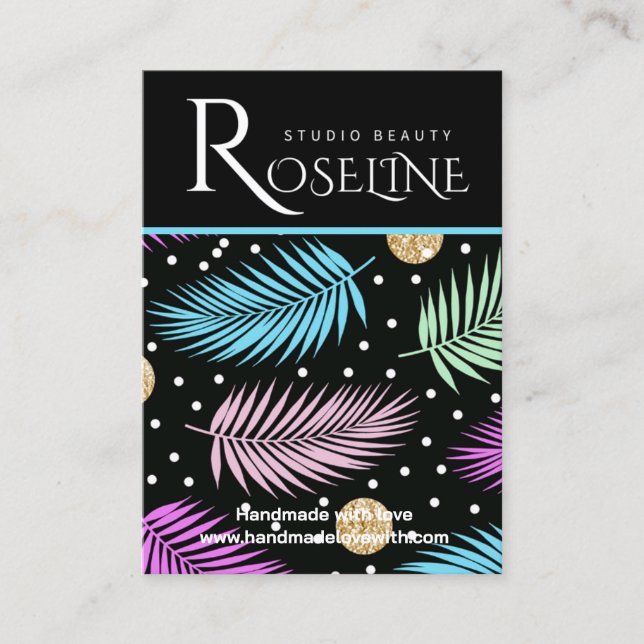 Wild Tropical colourful Logo Earring Display Business Card (Front)