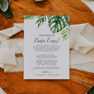 Wild Tropical Destination Wedding Welcome Letter