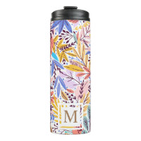 Wild Tropical Foliage Trendy Colour Monogram