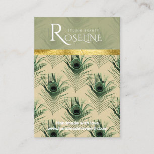 Wild Tropical  green Logo Earring Display Business Card