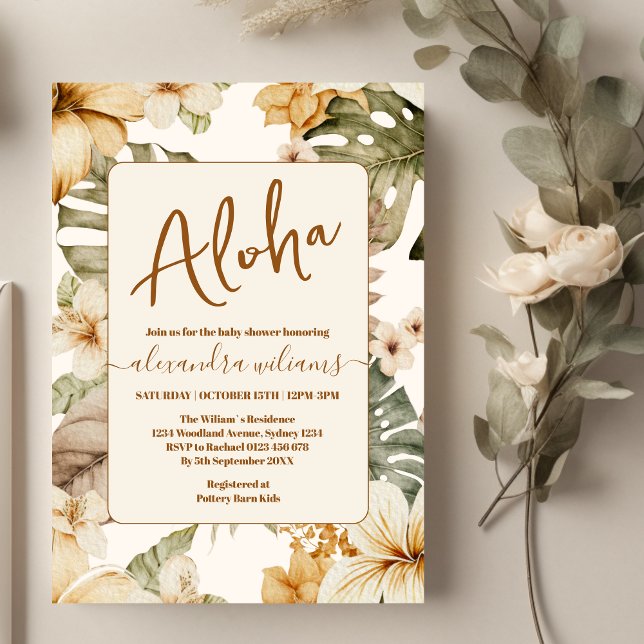 Wild tropical greenery leaves baby shower invitation (Creator Uploaded)