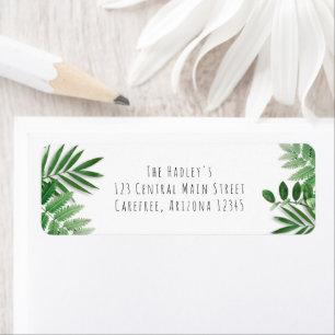 Wild Tropical Leaves Return Address Label