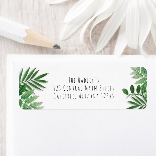 Wild Tropical Leaves Return Address Label (Insitu)