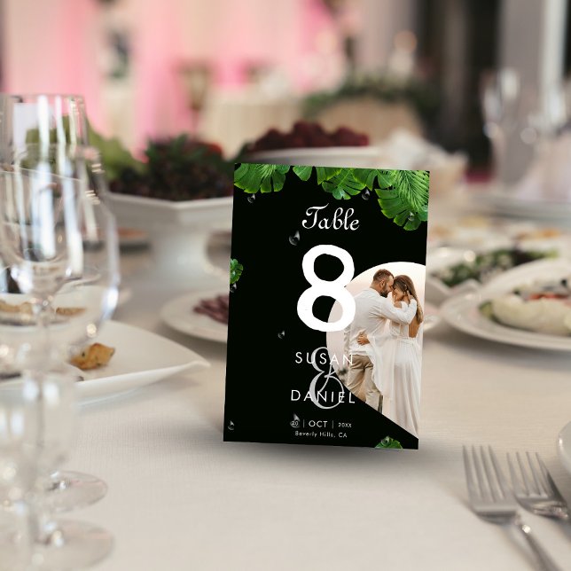 Wild Tropical & Lush Palm Leaves Photo Wedding   Table Number (Creator Uploaded)
