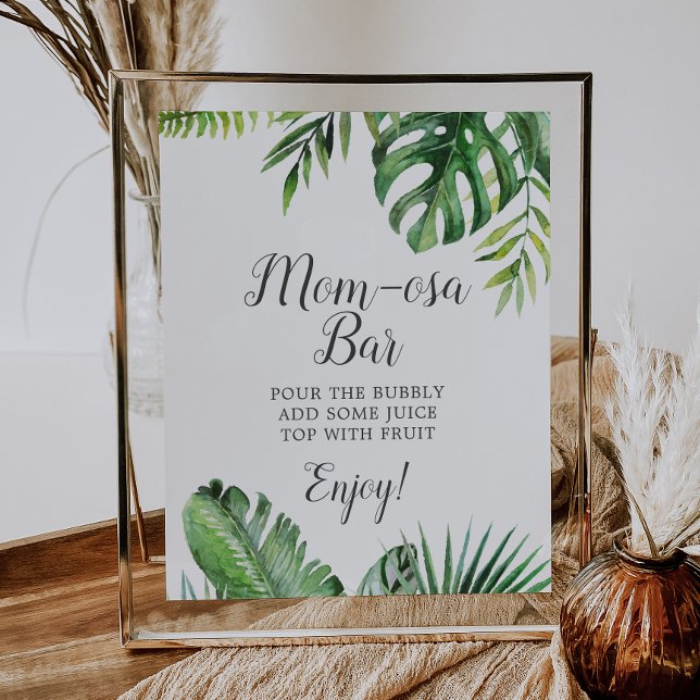 Wild Tropical Palm Baby Shower Mum-osa Bar Sign (Creator Uploaded)