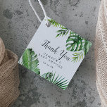 Wild Tropical Palm Baby Shower Thank You Favour Tags<br><div class="desc">These wild tropical palm baby shower thank you favour tags are perfect for a beach theme baby shower. The design features an exotic array of green watercolor banana palm tree leaves, ferns, foliage, botanical plants and greenery for a tropical summer feel. Customise these tags with the name of the guest...</div>