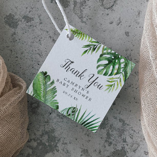 Wild Tropical Palm Baby Shower Thank You Favour Tags