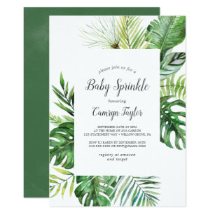 Wild Tropical Palm Baby Sprinkle Invitation