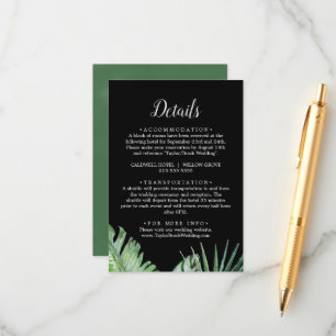 Wild Tropical Palm   Black Details Enclosure Card