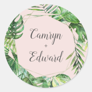 Wild Tropical Palm Blush Geometric Envelope Seal