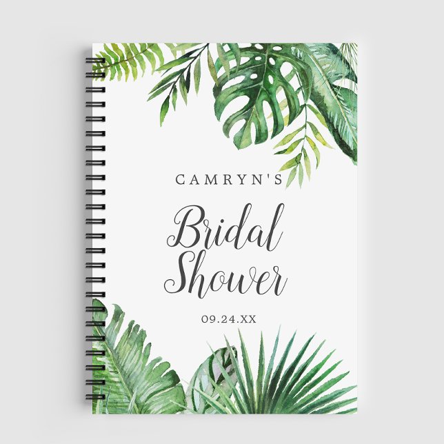 Wild Tropical Palm Bridal Shower Gift List Notebook (Creator Uploaded)