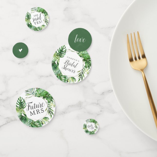 Wild Tropical Palm Bridal Shower Table Confetti (Group)