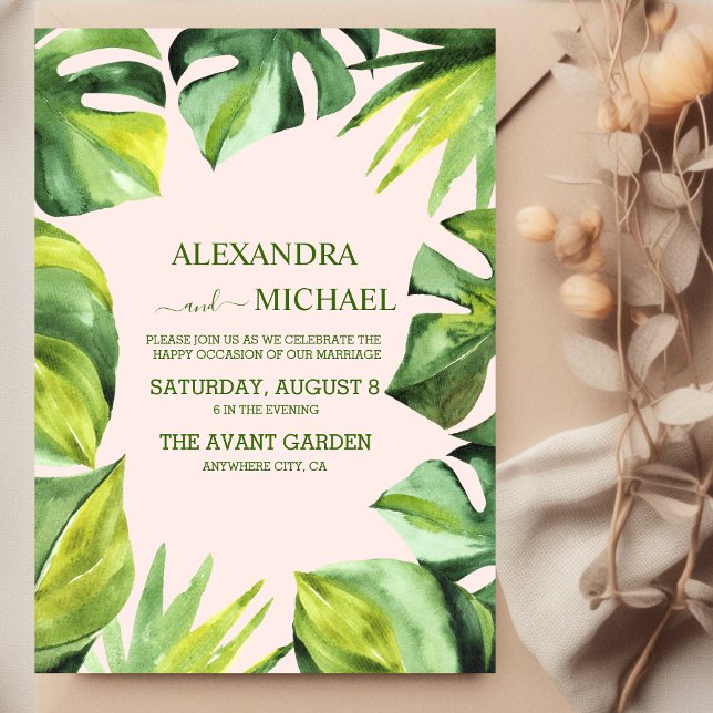 Wild Tropical Palm Casual Wedding Invitation (Creator Uploaded)