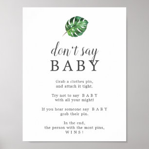 Wild Tropical Palm Don't Say Baby Game Sign
