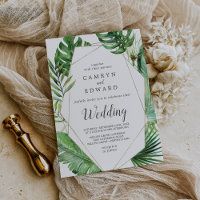 Wild Tropical Palm Geometric Summer Beach Wedding