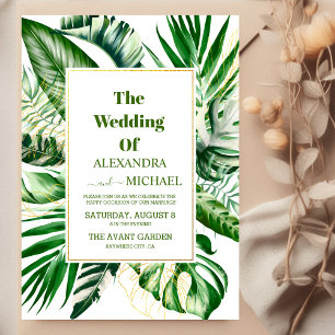 Wild Tropical Palm Geometric Wedding Invitation