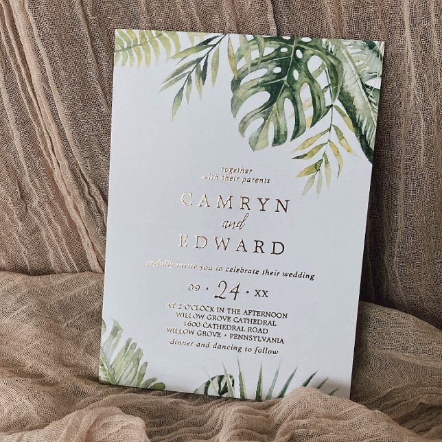 Wild Tropical Palm | Gold Foil Casual Wedding Foil (Creator Uploaded)
