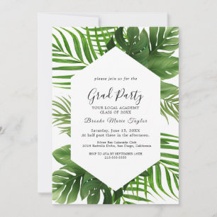 Wild Tropical Palm Graduation Party Invitation
