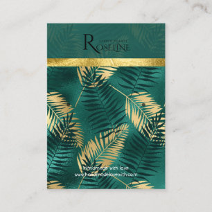 Wild Tropical palm green Logo Earring Display Business Card