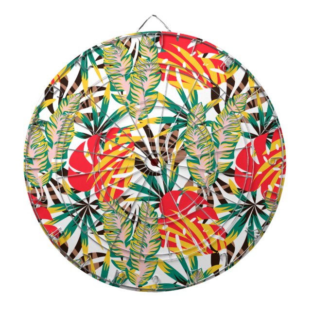 Wild Tropical Palm Leaves Dartboard (Front)