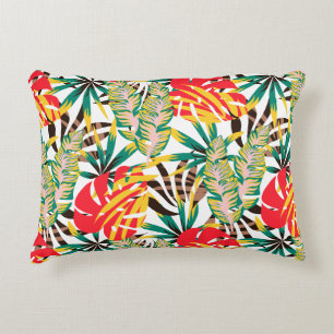 Wild Tropical Palm Leaves Decorative Cushion