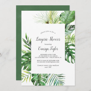 Wild Tropical Palm Lingerie Shower Invitation