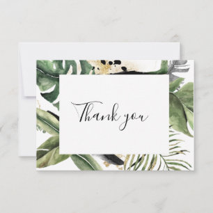 Wild Tropical Palm Monstera  Thank You Card