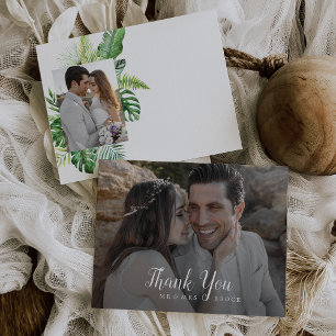Wild Tropical Palm Photo Thank You Card