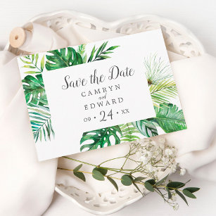 Wild Tropical Palm Save the Date Postcard