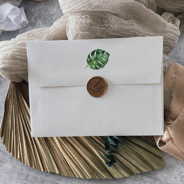 Wild Tropical Palm Self-Addressed RSVP Envelope (Creator Uploaded)