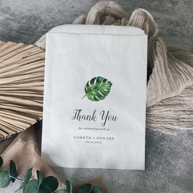 Wild Tropical Palm Thank You Wedding Favour Bag (Creator Uploaded)
