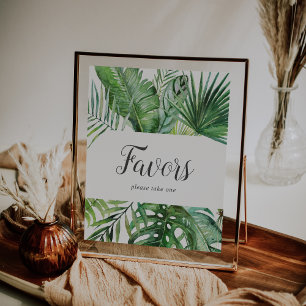 Wild Tropical Palm Wedding Favours Sign