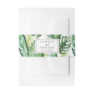 Wild Tropical Palm Wedding Invitation Belly Band