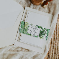 Wild Tropical Palm Wedding Invitation Belly Band