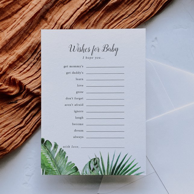 Wild Tropical Palm Wishes for Baby Advice Card (Creator Uploaded)