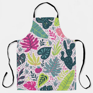 Wild tropical rainforest, vintage repeating patter apron