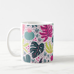 Wild tropical rainforest, vintage repeating patter coffee mug