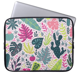 Wild tropical rainforest, vintage repeating patter laptop sleeve