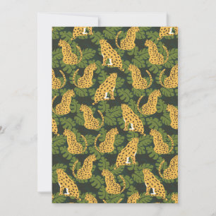 Wild Tropical Safari Leopard Jungle Palms Holiday Card