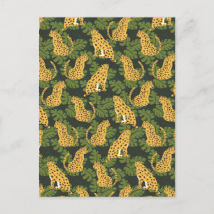 Wild Tropical Safari Leopard Jungle Palms Holiday Postcard
