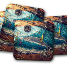 Wild Trout Stream | Rustic Fishing Coaster Set
