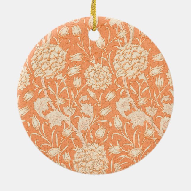 Wild Tulip Pattern (by William Morris) Ceramic Ornament (Back)