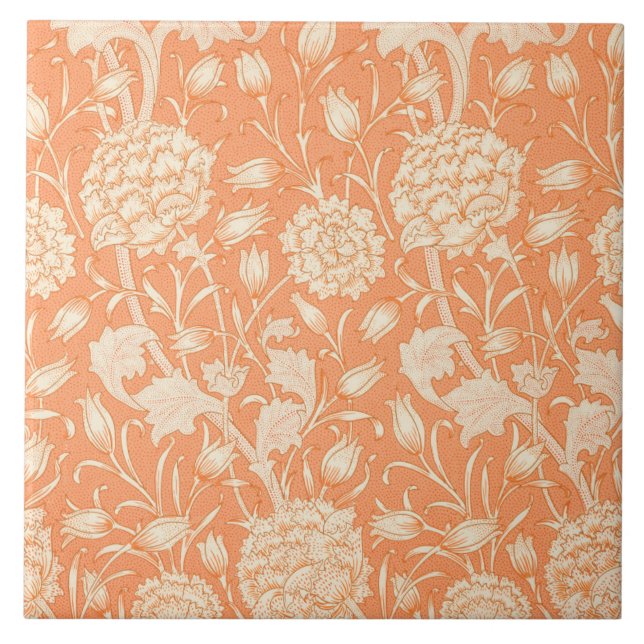 Wild Tulip Pattern (by William Morris) Ceramic Tile (Front)