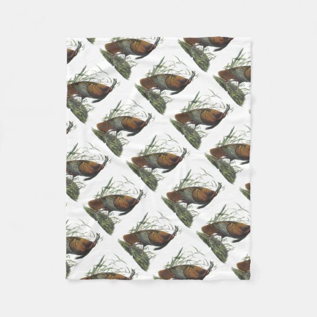 Wild Turkey by Audubon Fleece Blanket (Front)