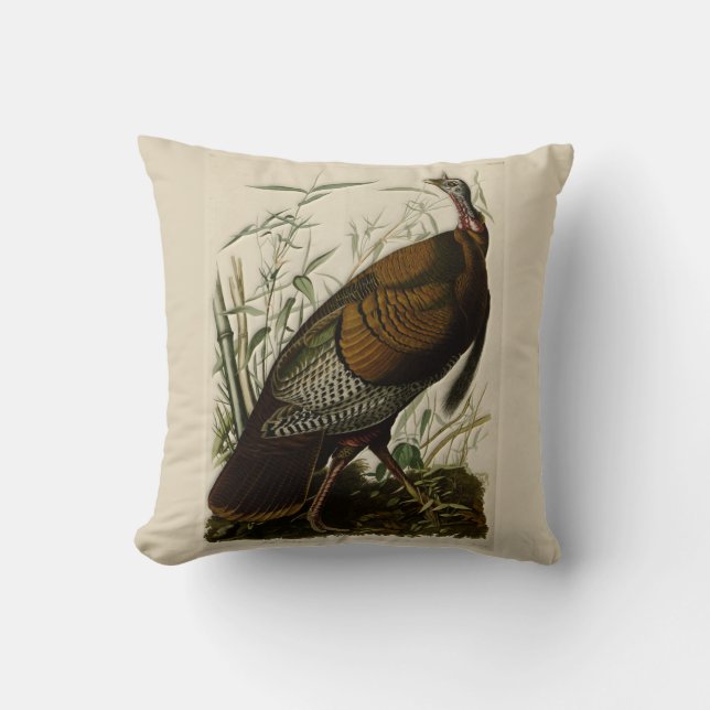 Wild Turkey by John Audubon Cushion (Front)
