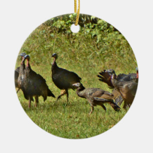 Wild Turkey, Camouflage colours Ceramic Ornament