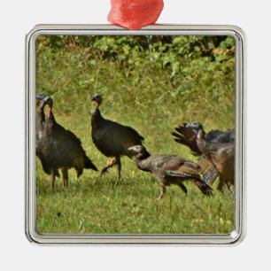 Wild Turkey, Camouflage colours Metal Ornament