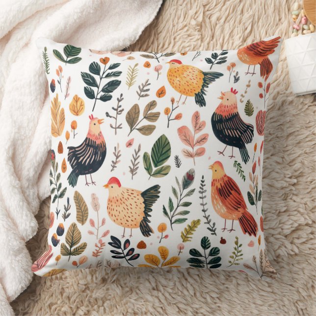 Wild Turkey Feather Wildlife Pattern Cushion (Blanket)