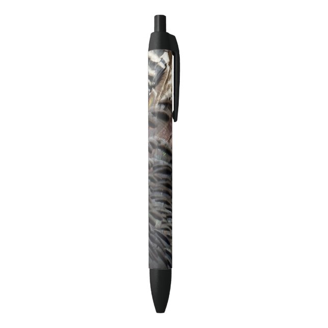 Wild Turkey Feathers I Abstract Nature Design Black Ink Pen (Bottom (Vertical))