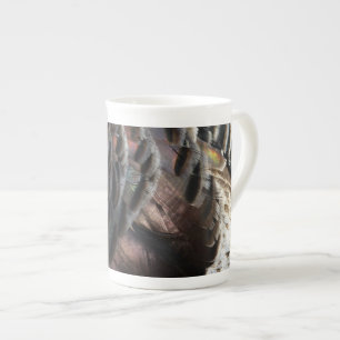Wild Turkey Feathers I Abstract Nature Design Bone China Mug